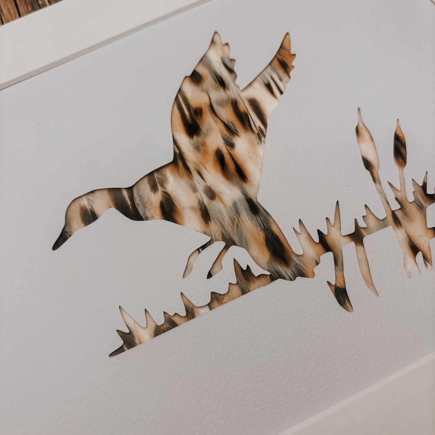 "Landing Duck" Backed With Duck Feathers