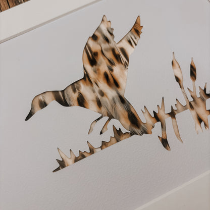 "Landing Duck" Backed With Duck Feathers