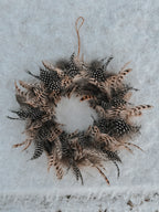 Hen Pheasant & Guinea Fowl Feather Wreath