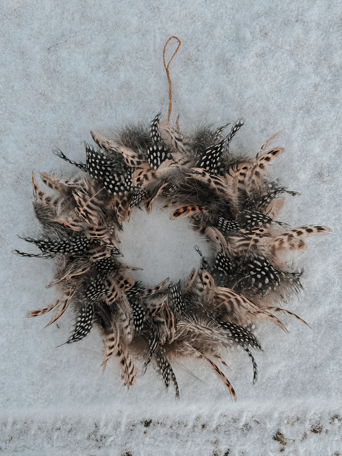 Hen Pheasant & Guinea Fowl Feather Wreath