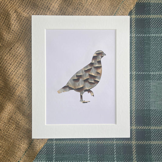 "The Single Partridge" Backed With Partridge Feathers
