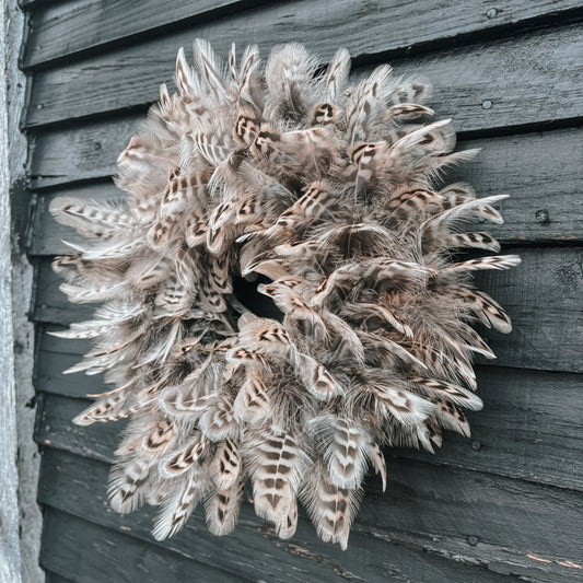 Hen Pheasant Feather Wreath