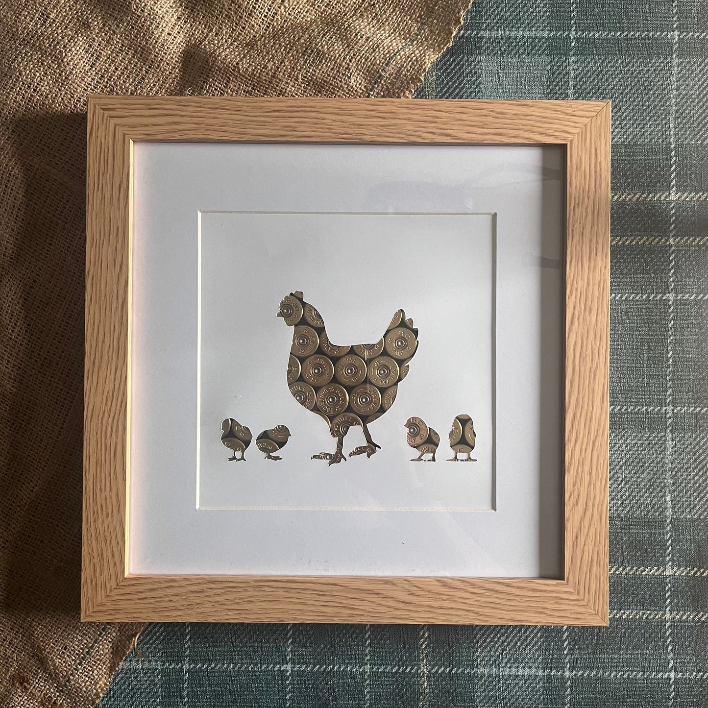 "Mother Hen" Backed With Spent Shotgun Cartridges