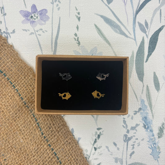 Pig Stud Earring Set