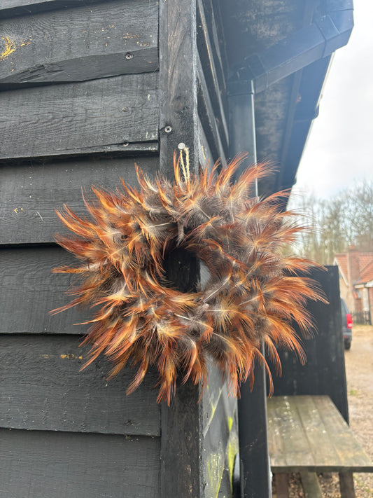 Fireworks Cock Pheasant Feather Wreath