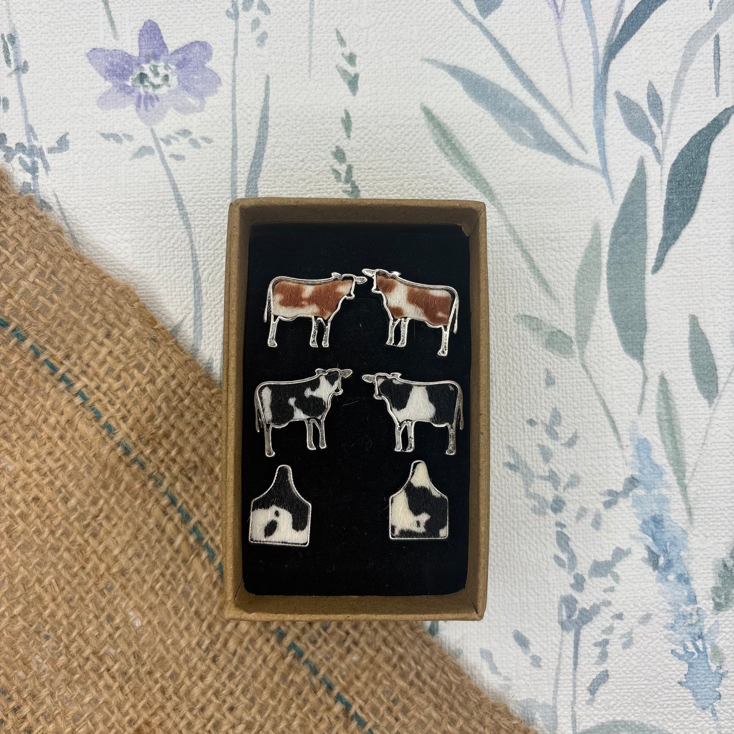 Faux Cowhide Earring Gift Set