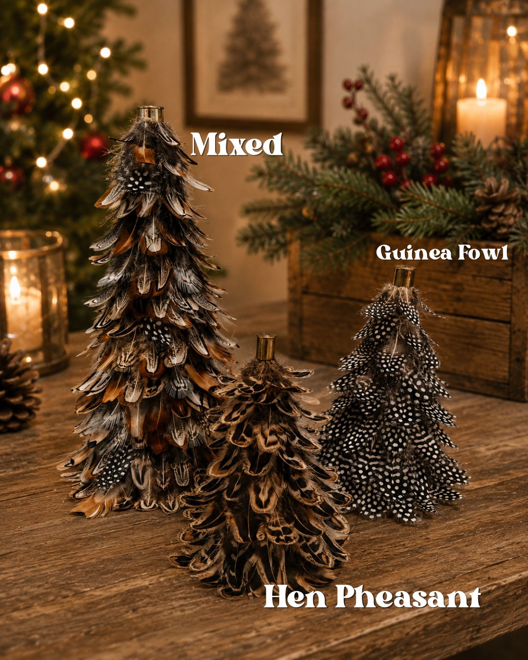 Pheasant & Game Feather Christmas Trees