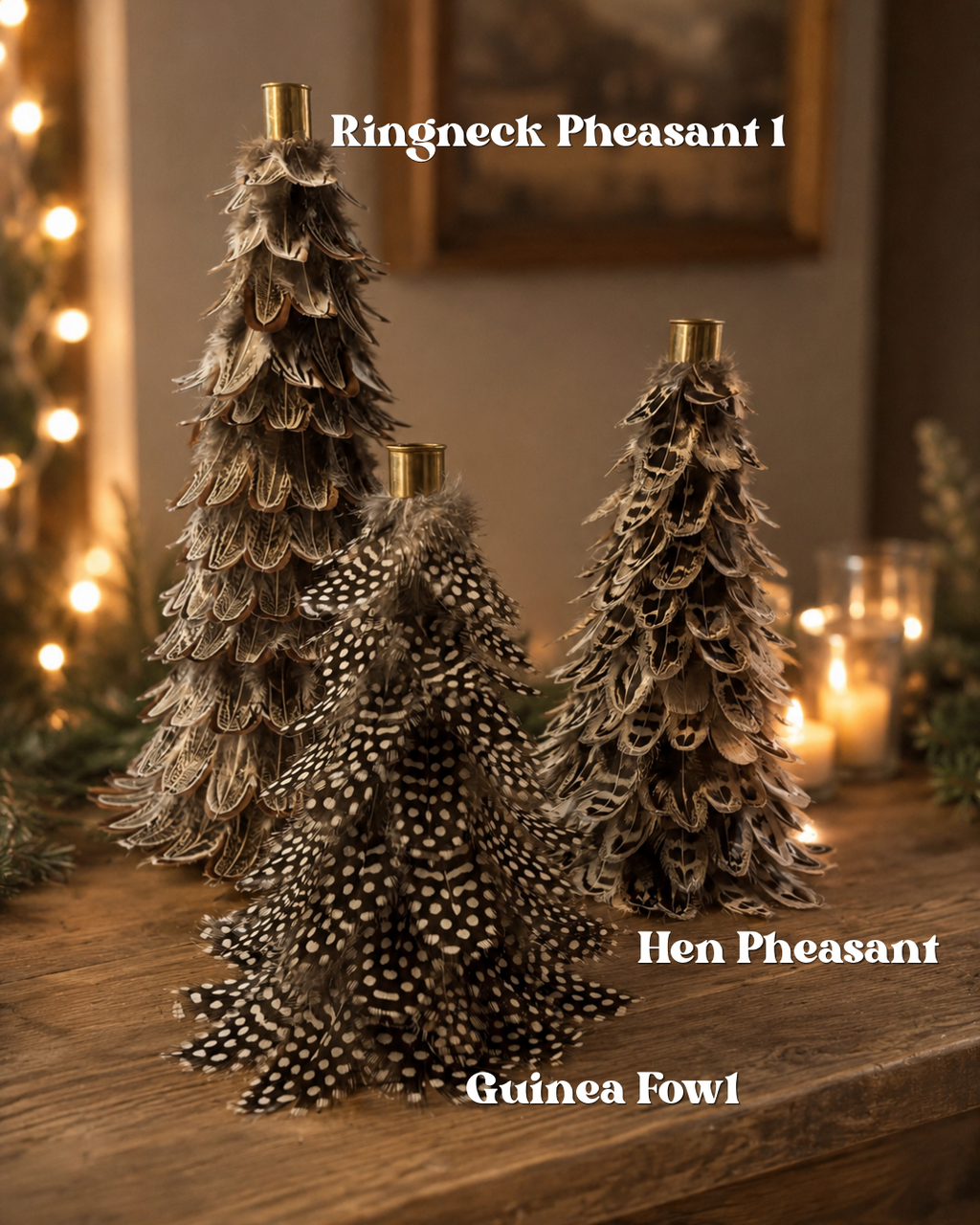 Pheasant & Game Feather Christmas Trees