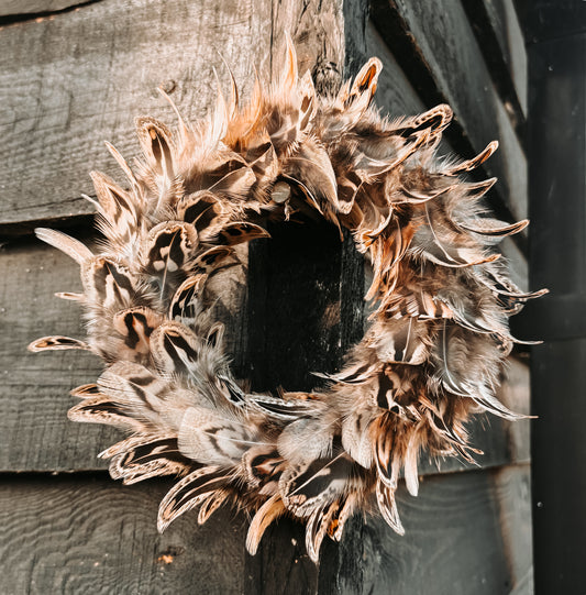 Hen Pheasant Feather Wreath